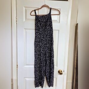 Old Navy Black and White Floral Jumpsuit
